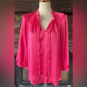 Vince Camuto Pink Bliss Coastal Cool Blouse Top Large